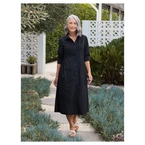 Maye Susie Shirtdress Midi Black Minimalist Quiet Luxury Size Small